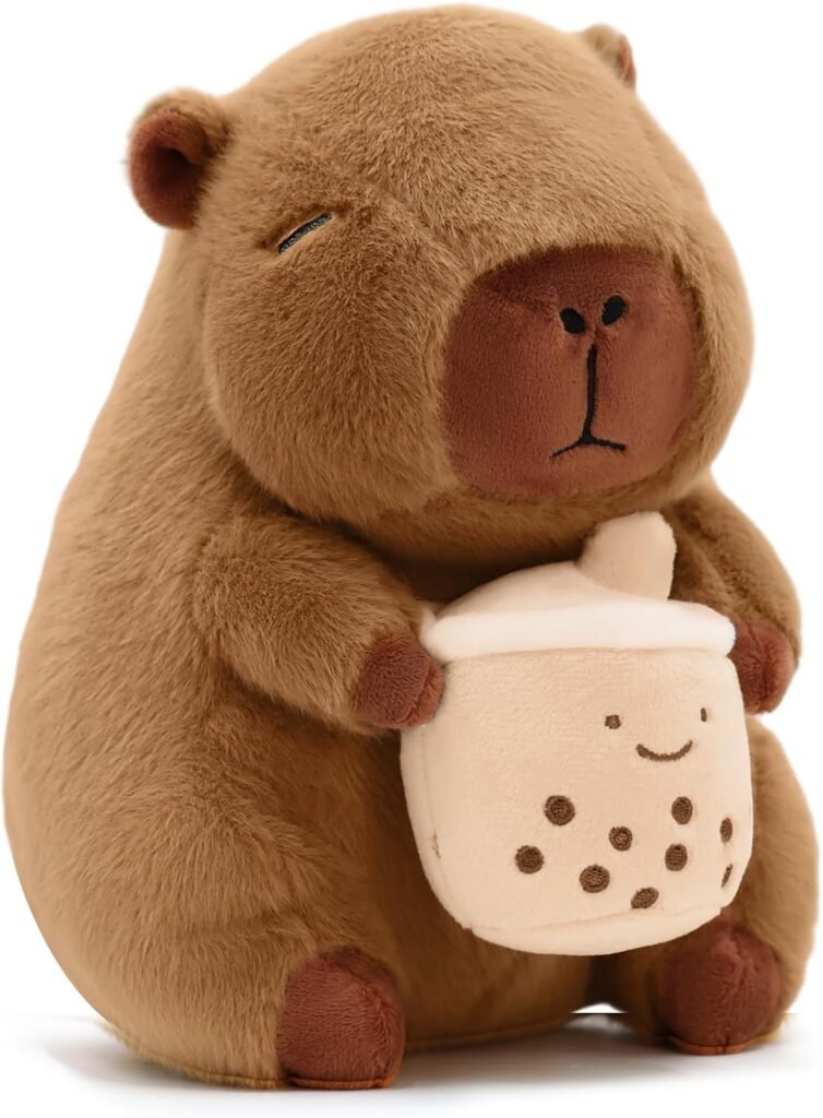 Peluche de Capibara Bebiendo un Boba