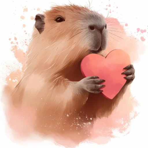 Dibujo de capibara sosteniendo un corazón