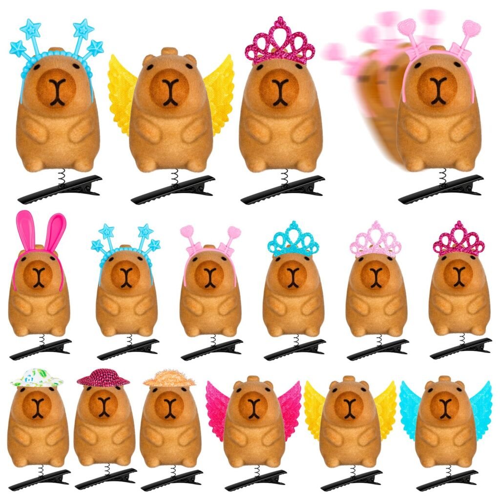 12 Broches de Capibara para el Cabello