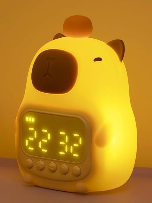 Reloj digital de capibara luz nocturna