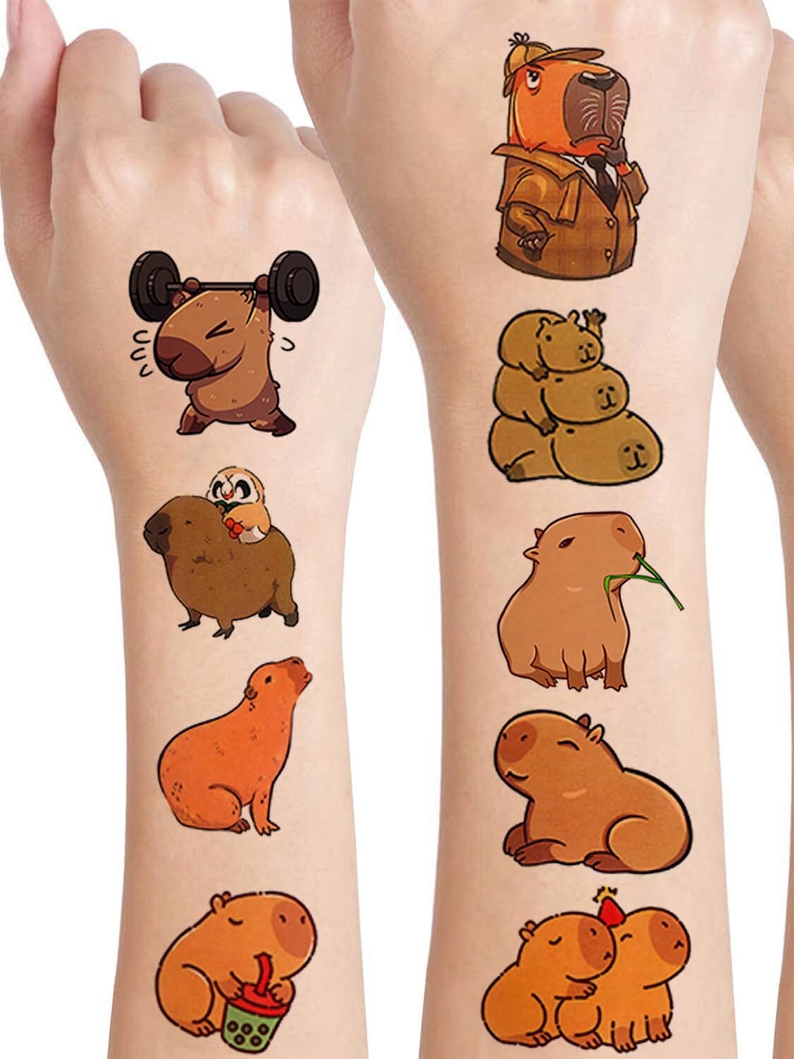 Tatuajes temporales de capibaras