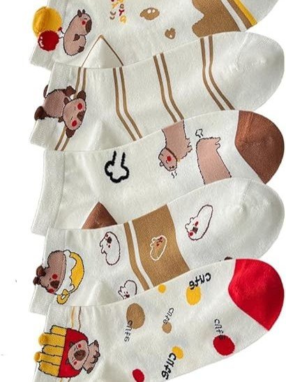 5 Pares de medias tobilleras de capibara kawaii