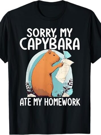 Remera negra de meme de capibara