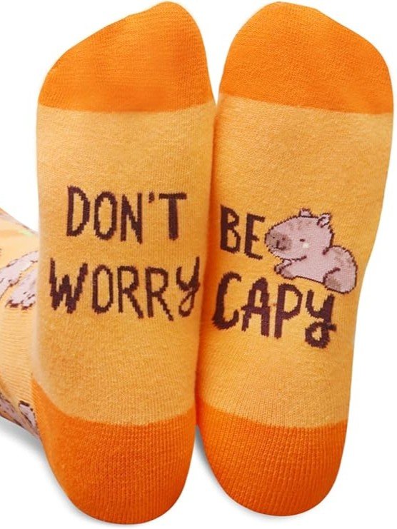 Calcetines Naranjas de Capibaras (Don't Worry be Cappy)
