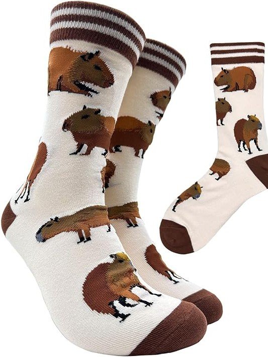 Calcetines de capibaras, marrón oscuro