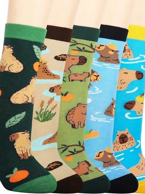Calcetines de capybara lindos para mujer