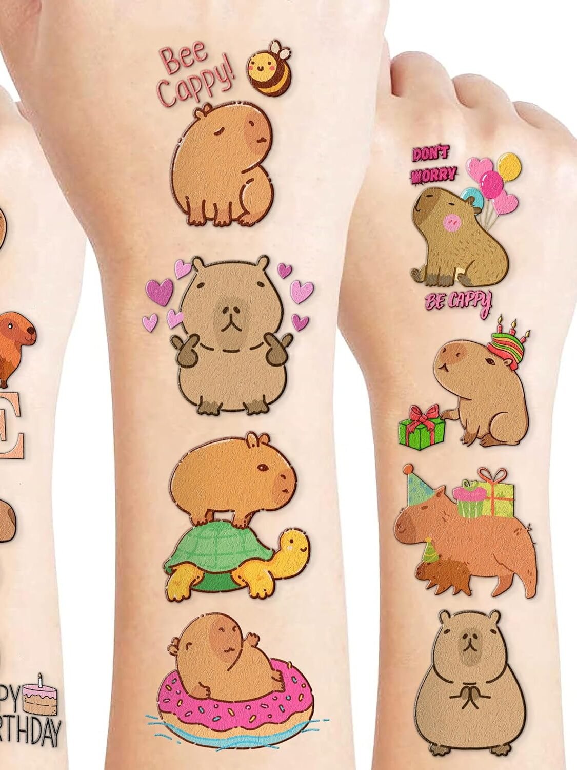 Tatuajes temporales de capibaras