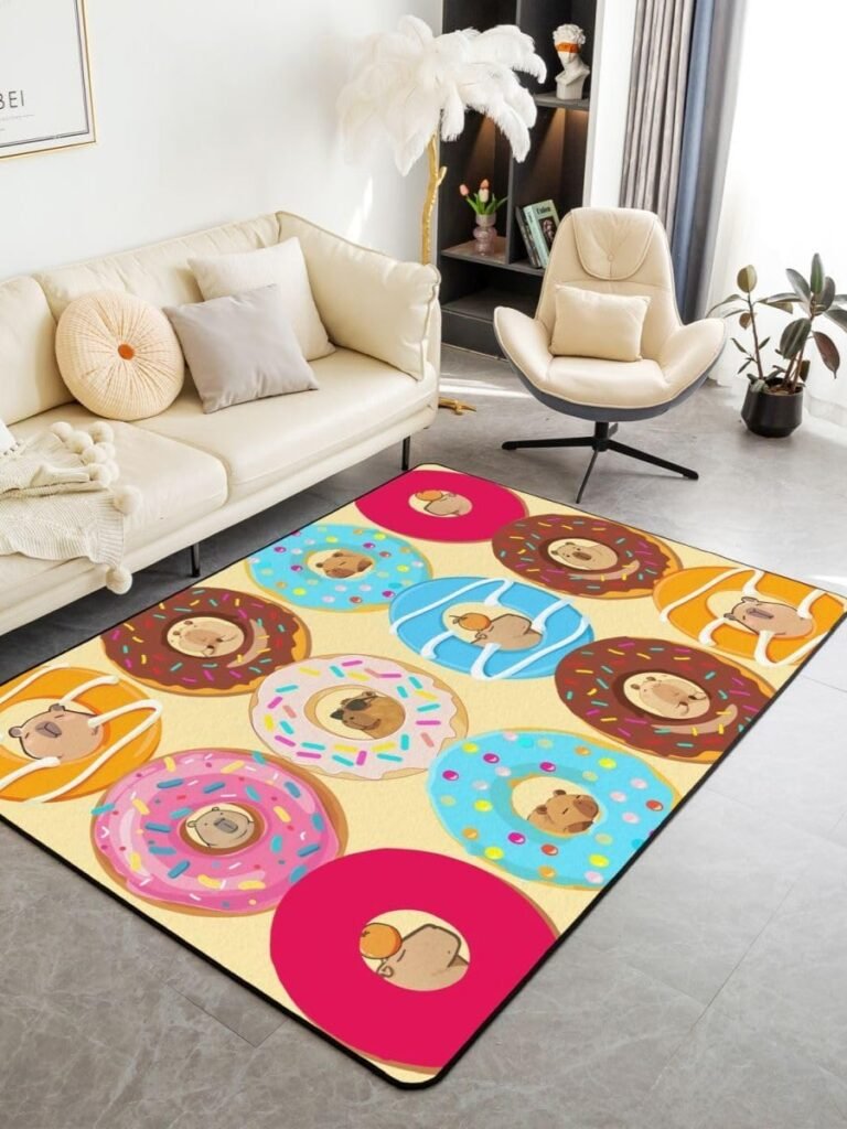 Alfombra Grande de Capibaras con Donas