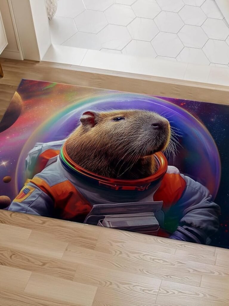Alfombra de Capibara Astronauta en el Espacio