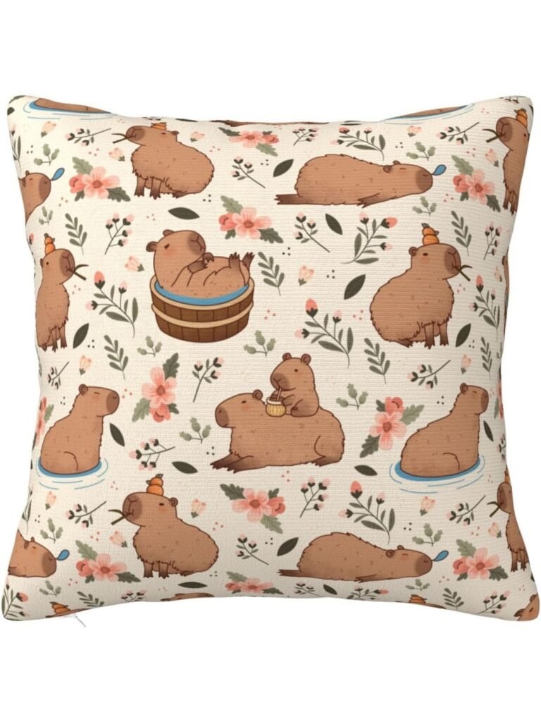 Almohada Cuadrada de Capibaras Adorables