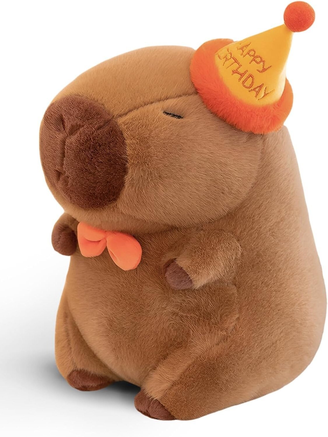 Peluche de Capibara con gorro de fiesta y moño elegante