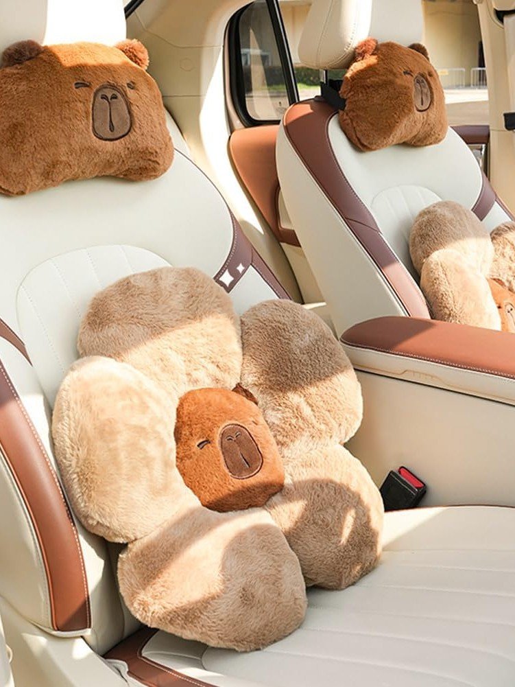 Juego de 4 Almohadas con Reposacabezas para el Auto
