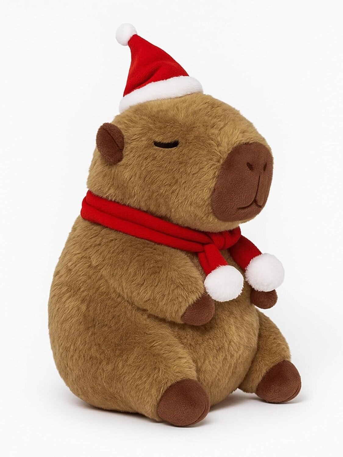 Peluche de Capibara con Sombrero Navideño y Bufanda