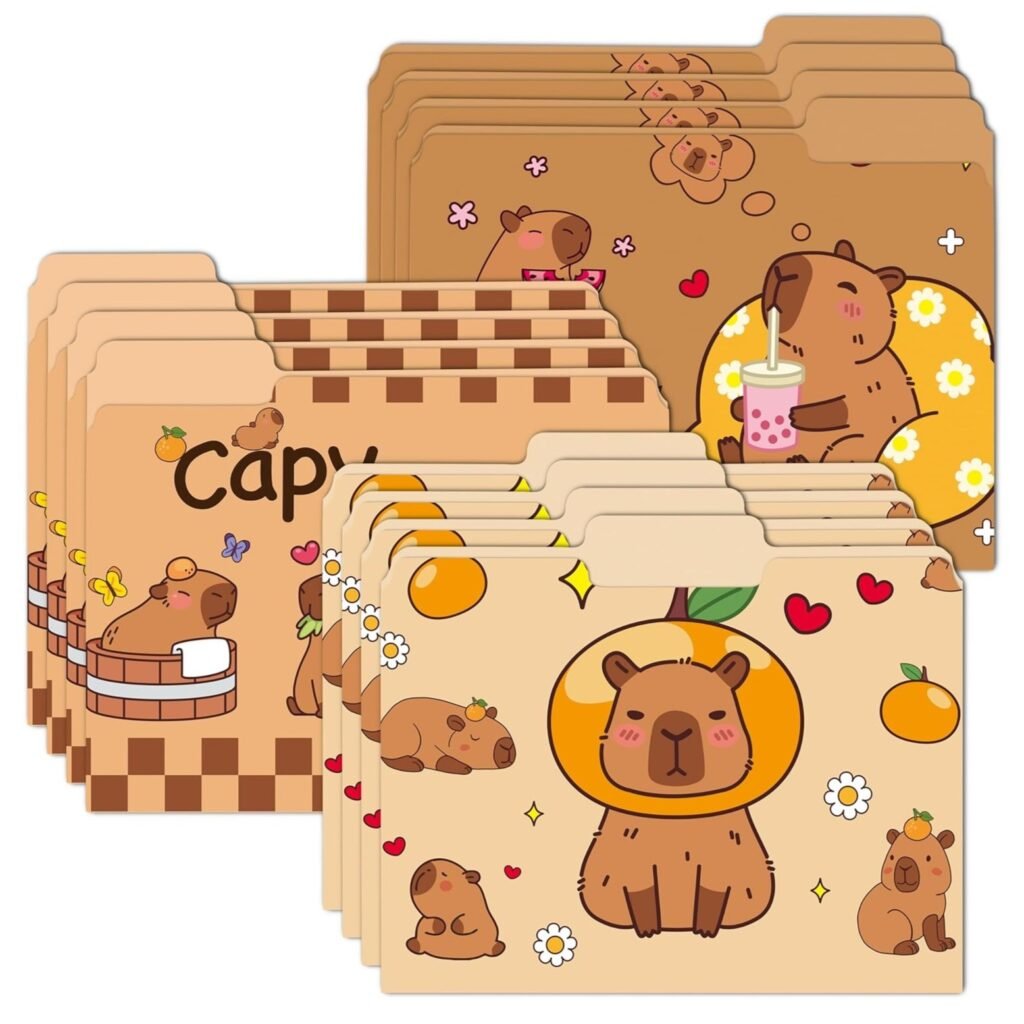 Archiveros de Capibaras Tamaño Carta con Pestaña de Corte