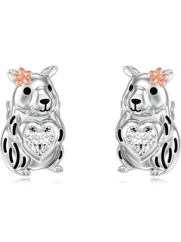 Aretes de Capibaras con Corazón y Flores en la Cabeza