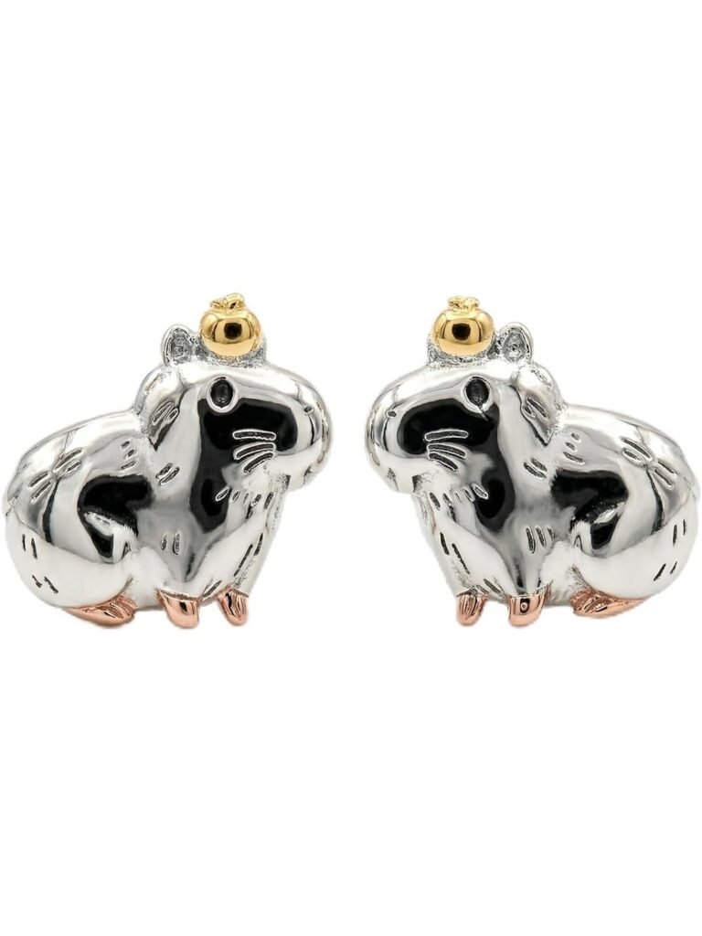 Aretes de Capibaras en Plata con Manzanas de Doradas