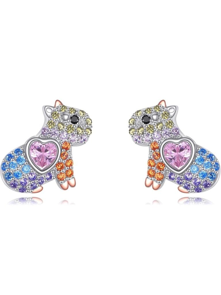 Aros de Capibaras Cubiertos en Gemas Coloridas
