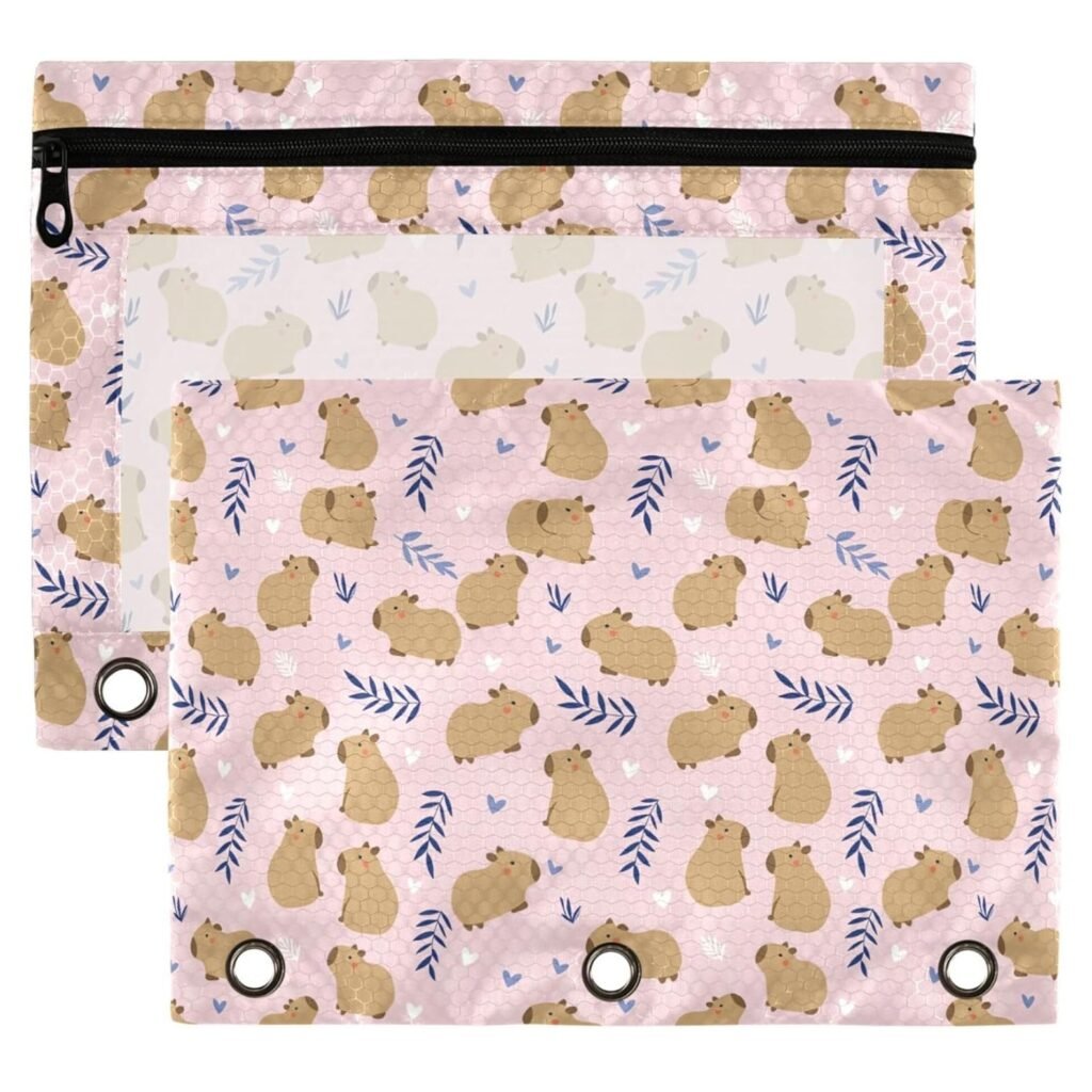 Bolsa Carpeta de Capibara de 3 Anillos para niños y niñas