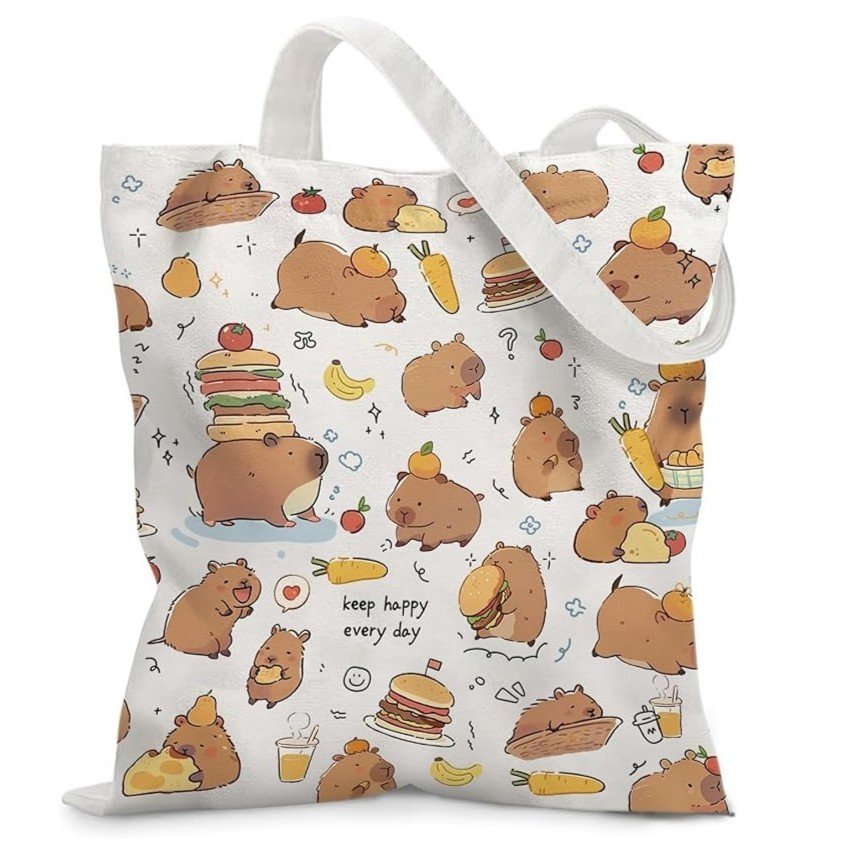 Bolsa de Lona de Capibaras Comiendo
