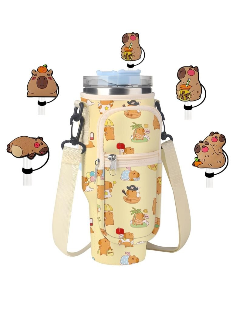 Bolsa para Tazas con Bolsillos y 4 Fundas para Pajilla