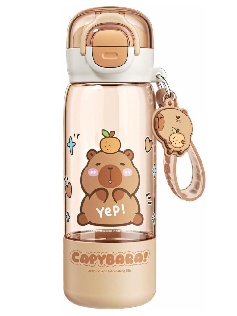 Botella de Agua de Capibara con Tapa y Popote