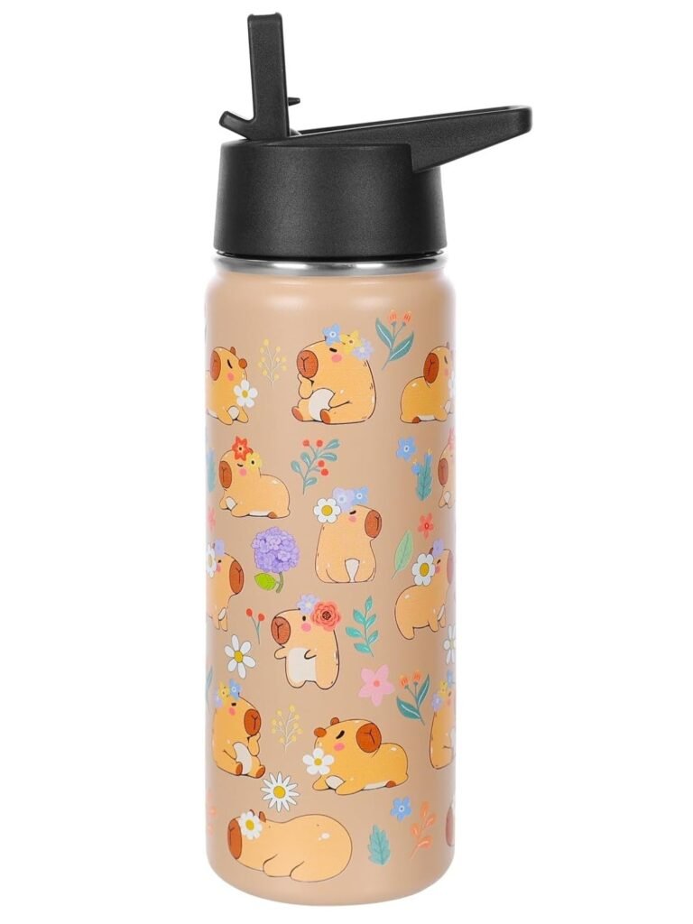 Botella de Agua de Capibaras Aislada al Vacío de Acero Inoxidable