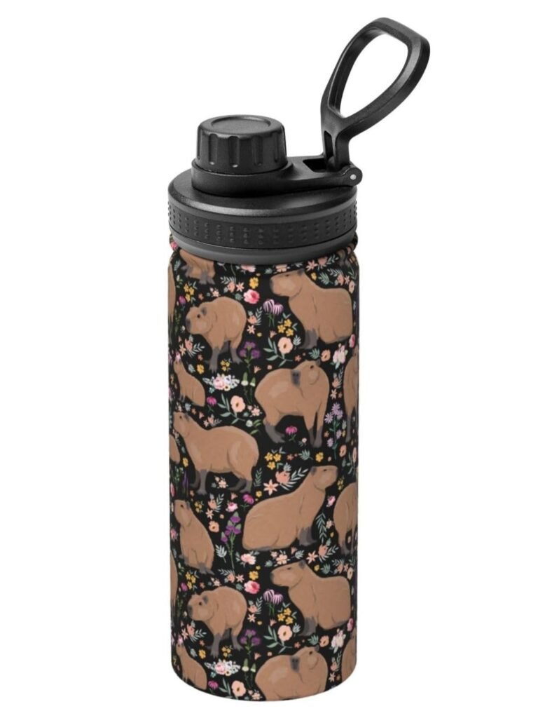 Botella de Agua de Carpinchos con Flores