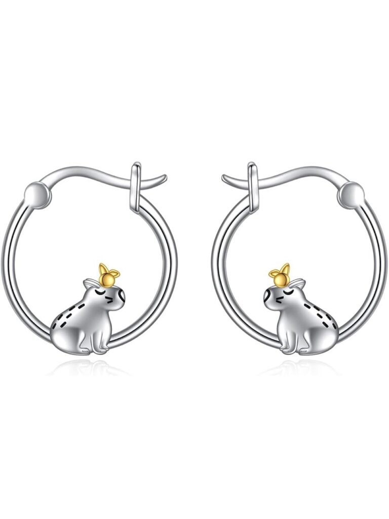Pendientes Aros de Plata de Capibara