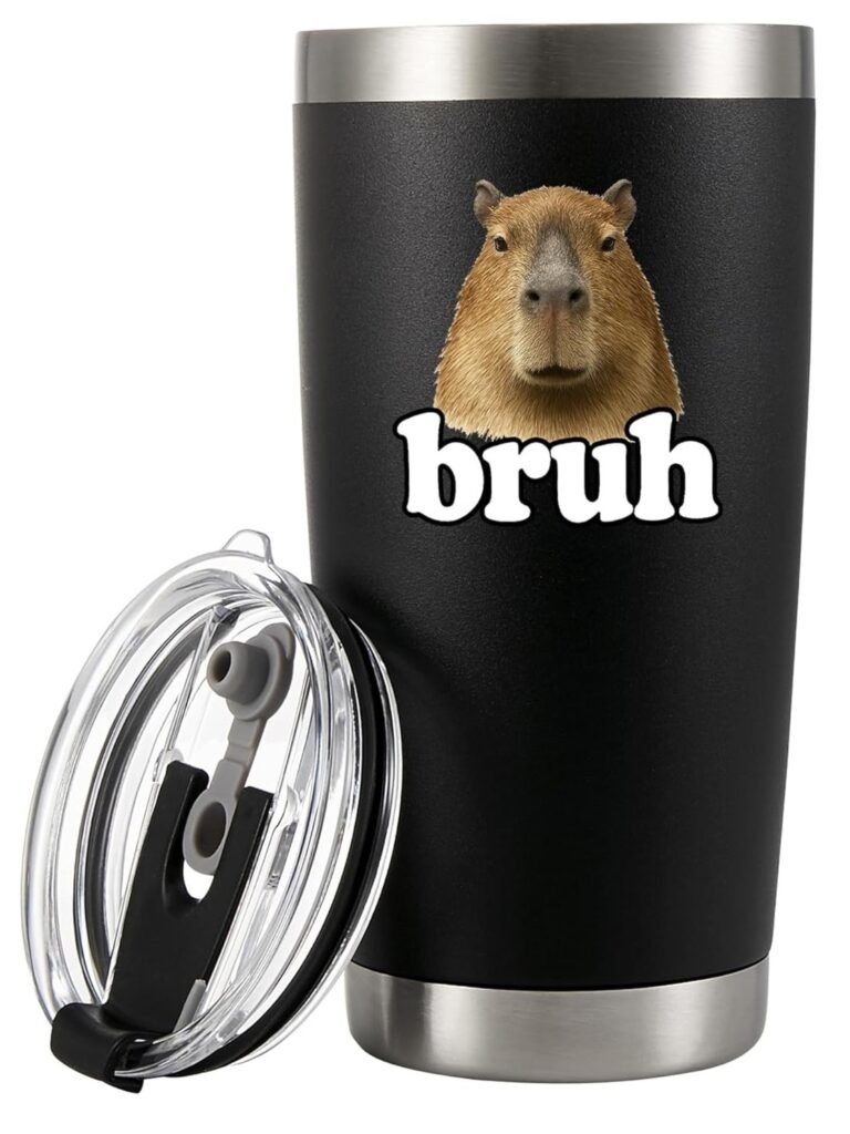 Vaso de Acero de Capibara que dice Bruh