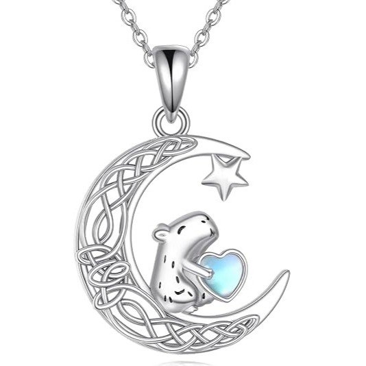 Collar de Capibara Romántico en la Luna