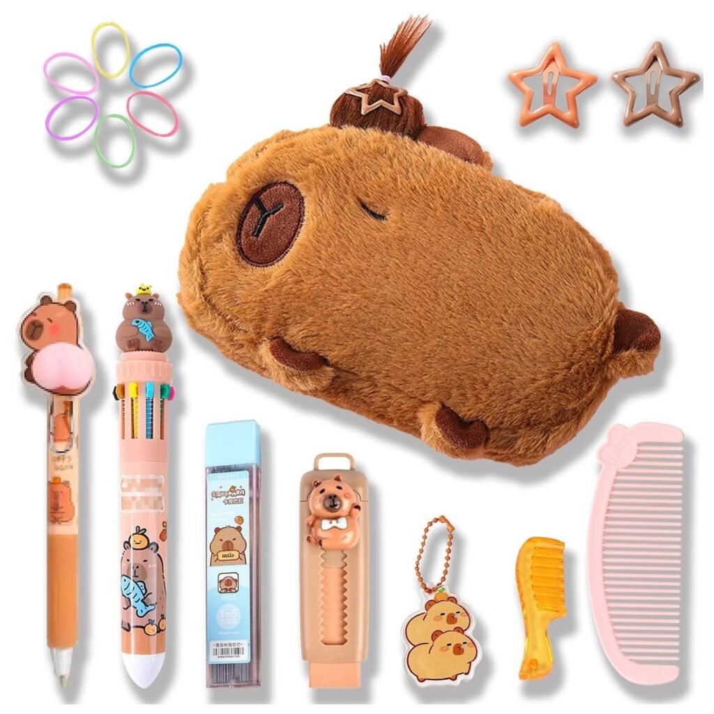 Estuche Suave de Capibara con Útiles y Peines
