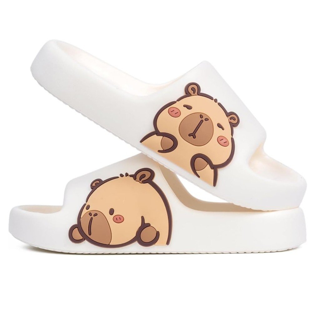 Sandalias Blancas Antideslizantes de Capibaras